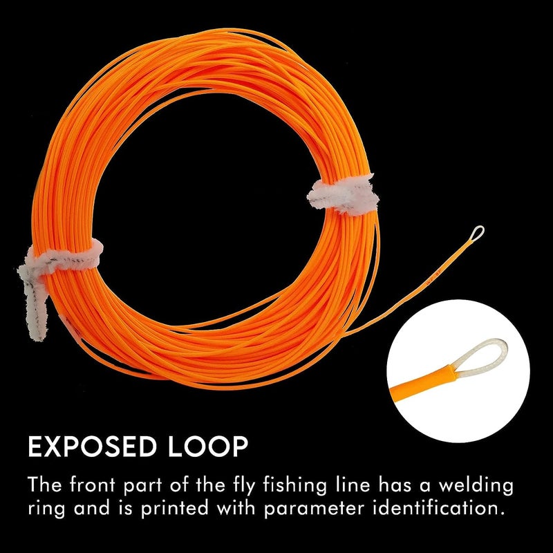 Riverruns Fly Fishing Floating Line with Welded Loop Weight Forward Fly Lines 85FT WF4 5 6 7F (Single Orange, WF6F) - Image 4